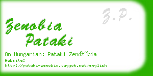 zenobia pataki business card